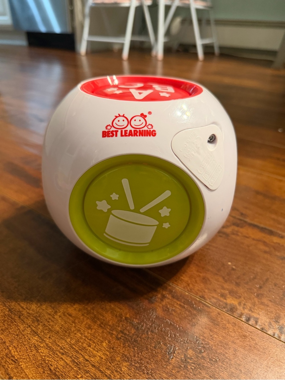 Interactive Drum Ball Toy - White with Red & Green Accents
